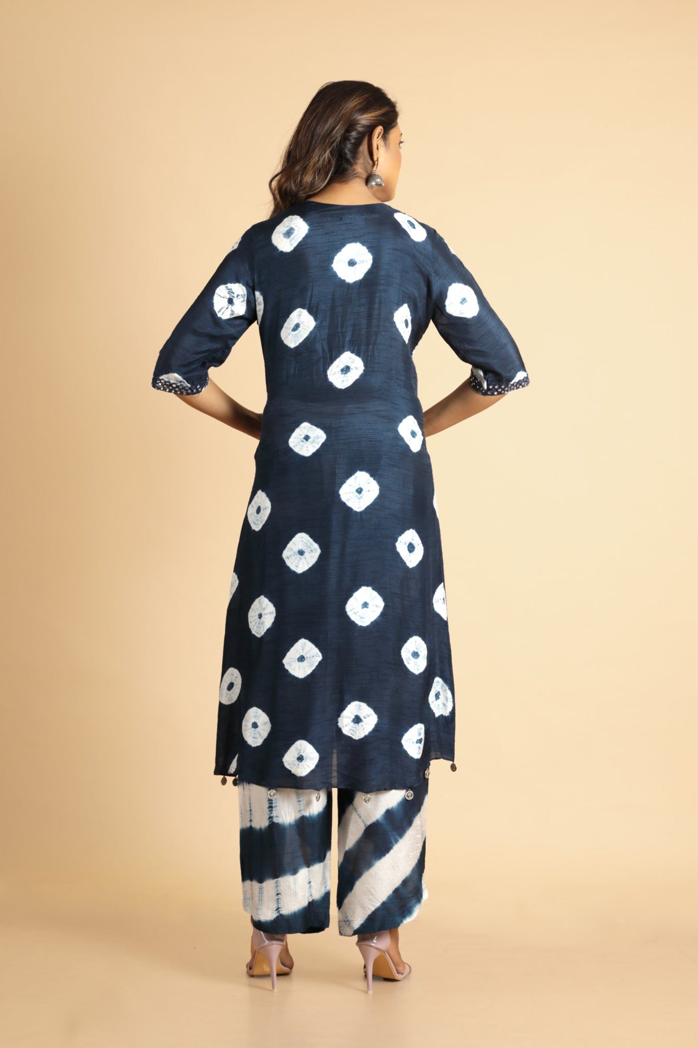 Shibori Mirror Work Kurta And Pant