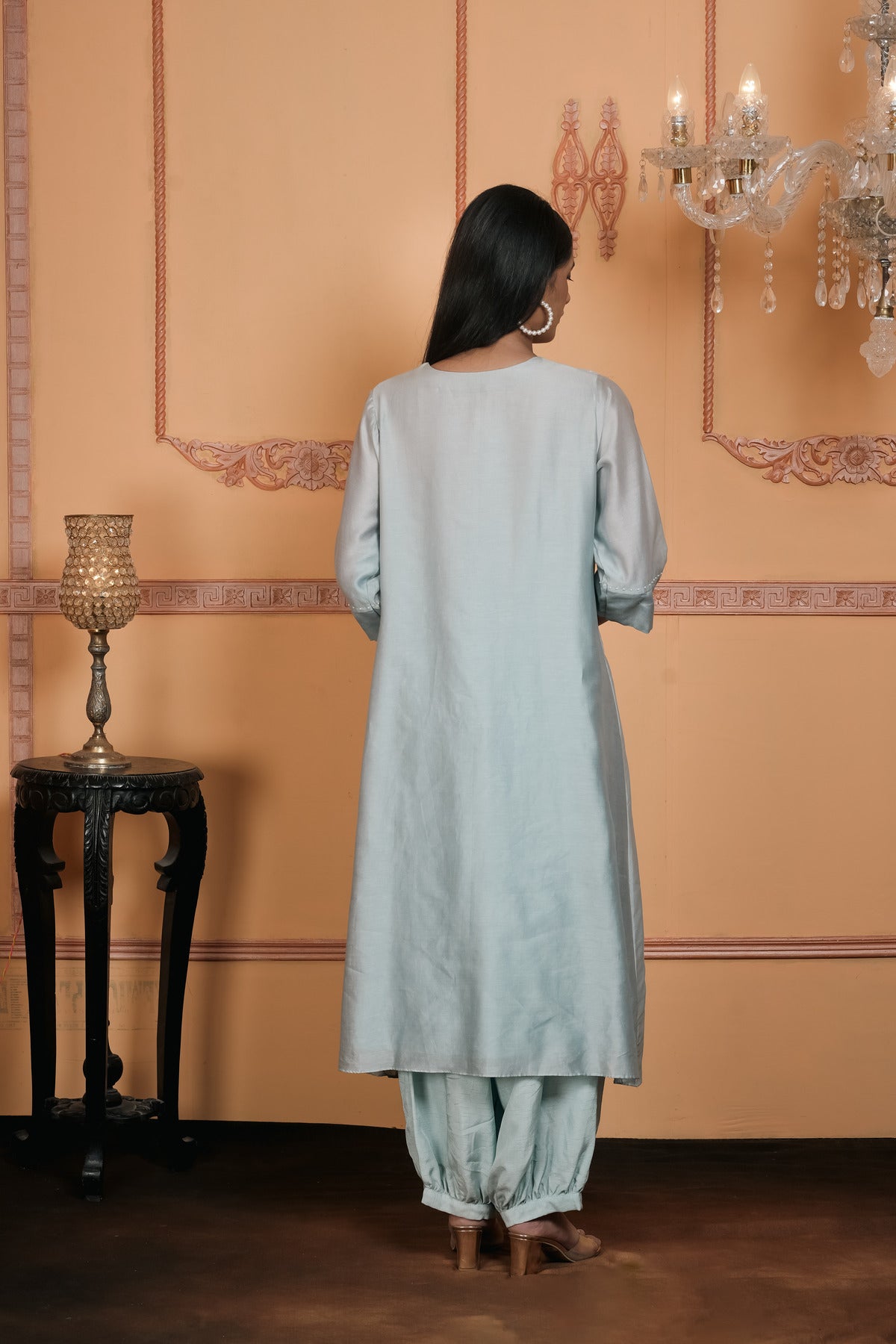 A-LINE EMBROIDERED KURTA WITH PANT