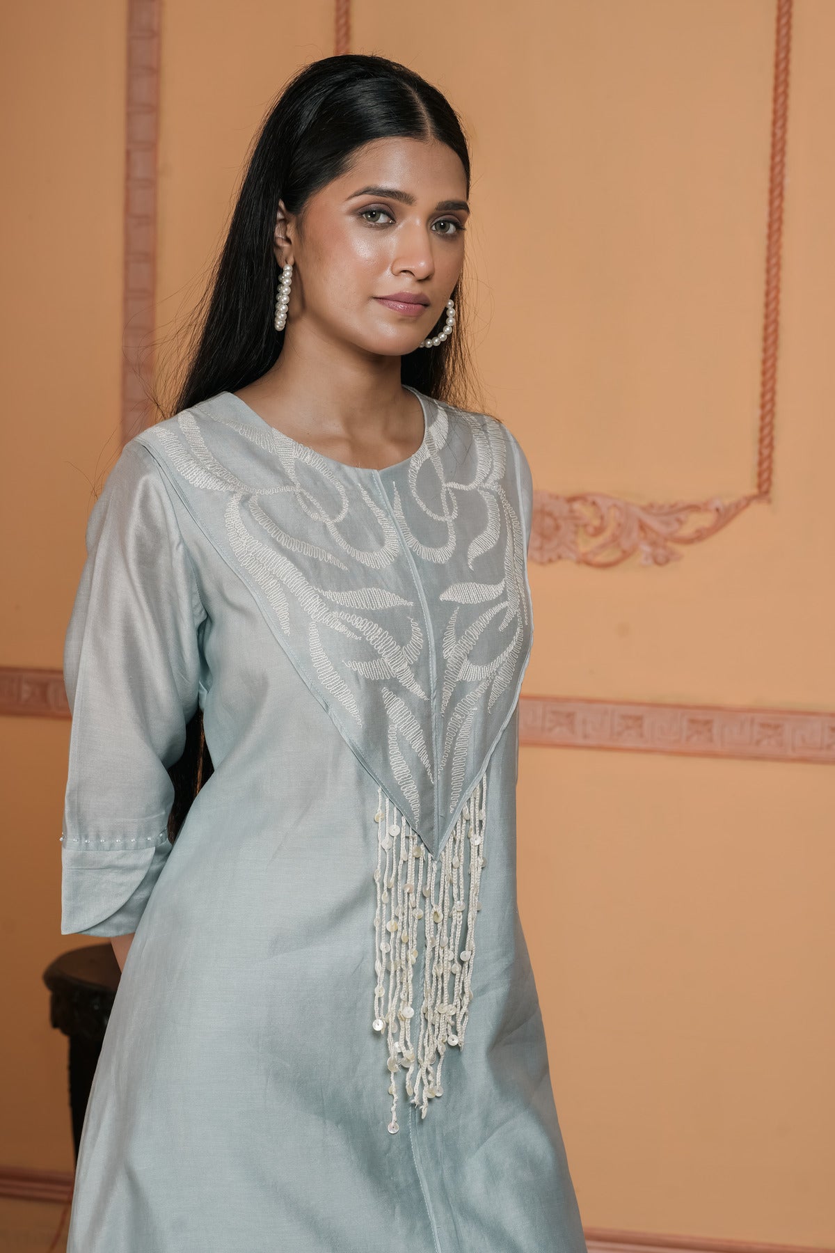 A-LINE EMBROIDERED KURTA WITH PANT