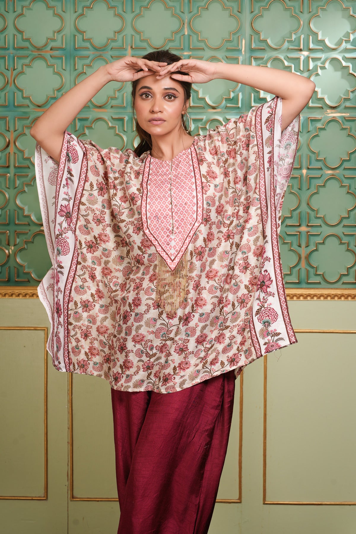 PRINTED KAFTAN WITH AFGHANI PANT