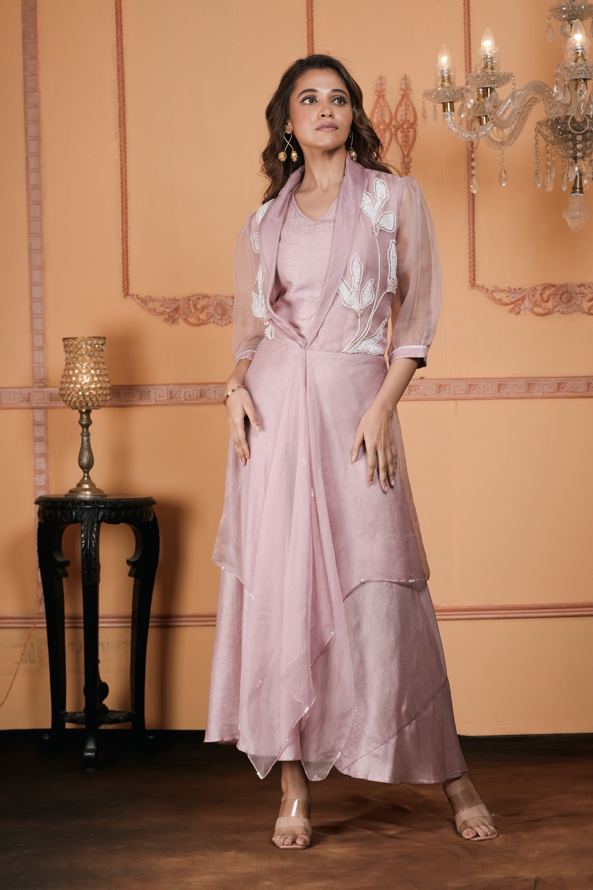 EMBROIDERED DOUBLE LAYER DRESS