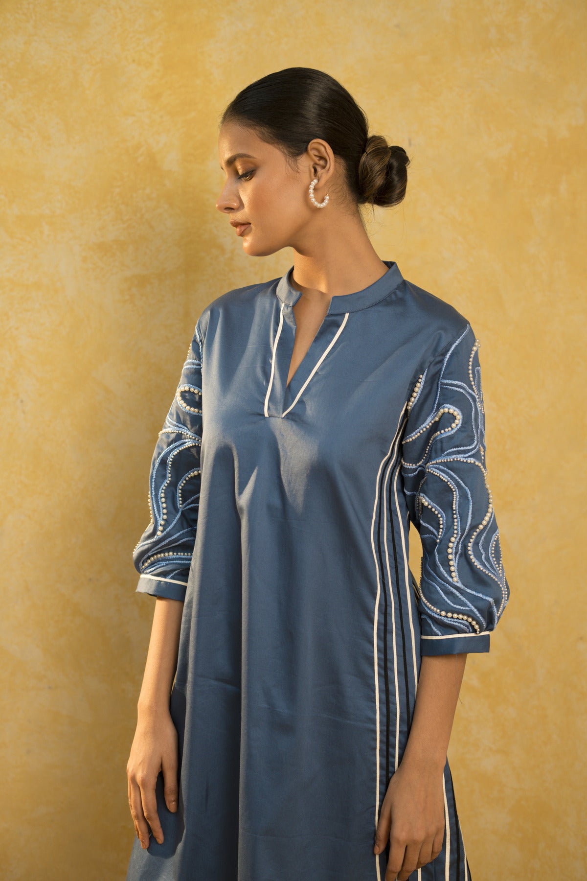 Blue Pearl Work Dress