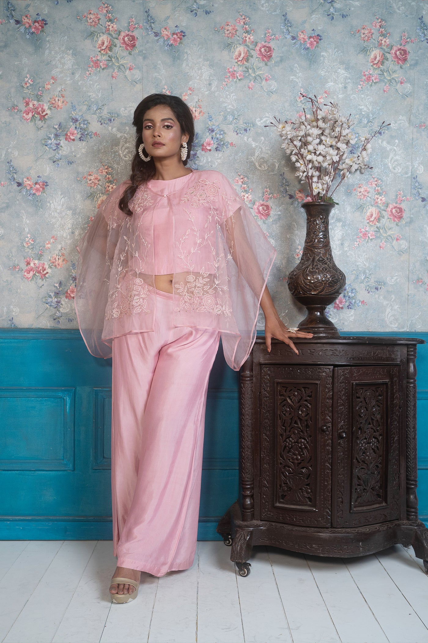 Buy Crop Top With Straight Pant And Jacket 9C Design