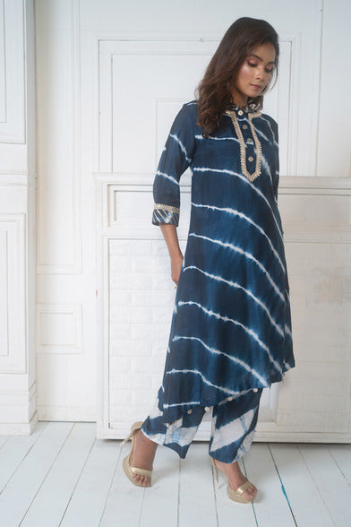 Shibori A Line Kurta With Staright Pant