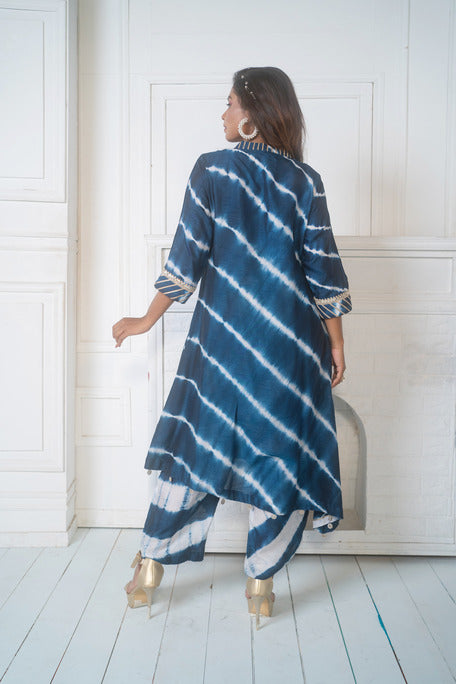 Shibori A Line Kurta With Staright Pant