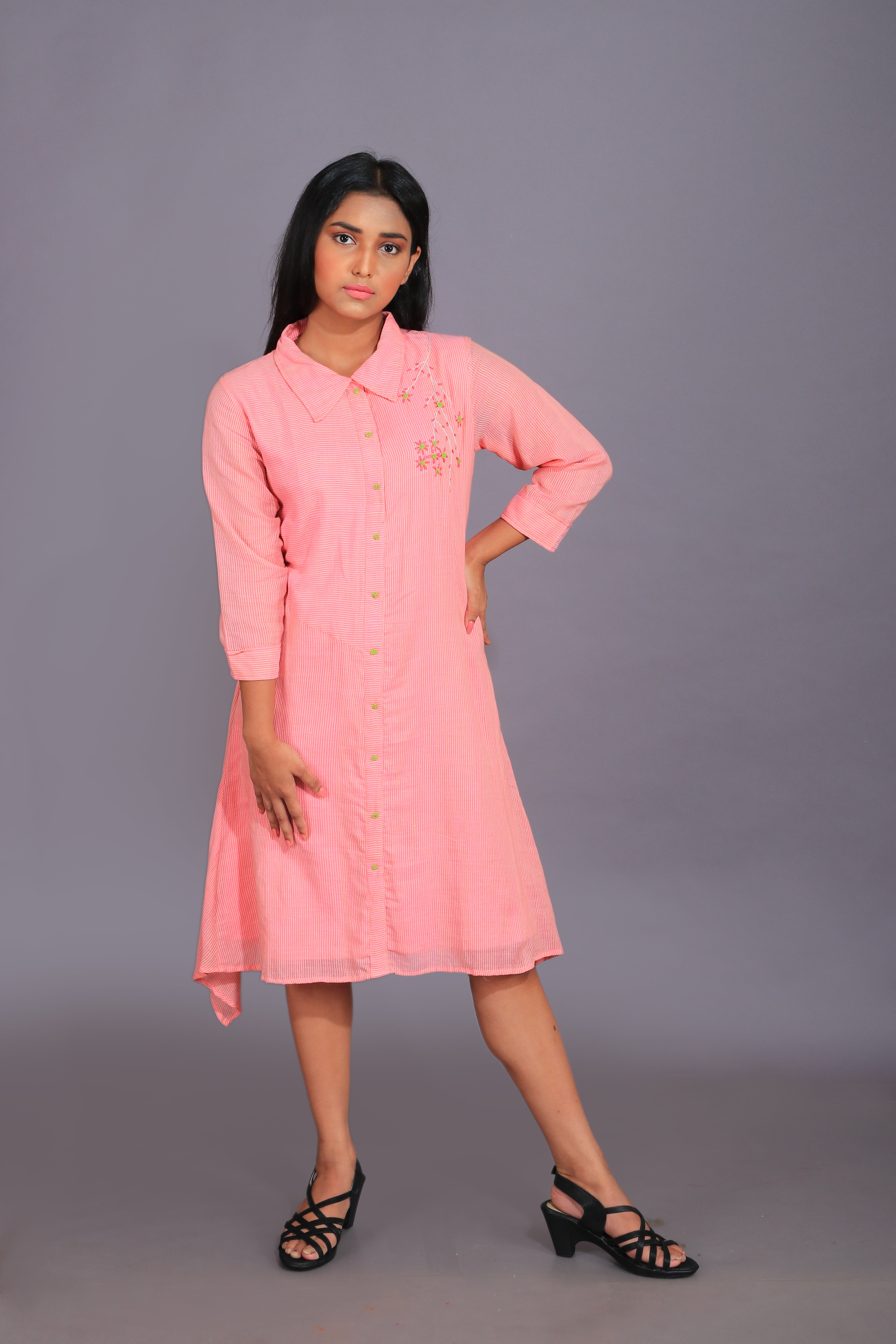 Shibori Assymetrical Kurta And Pant