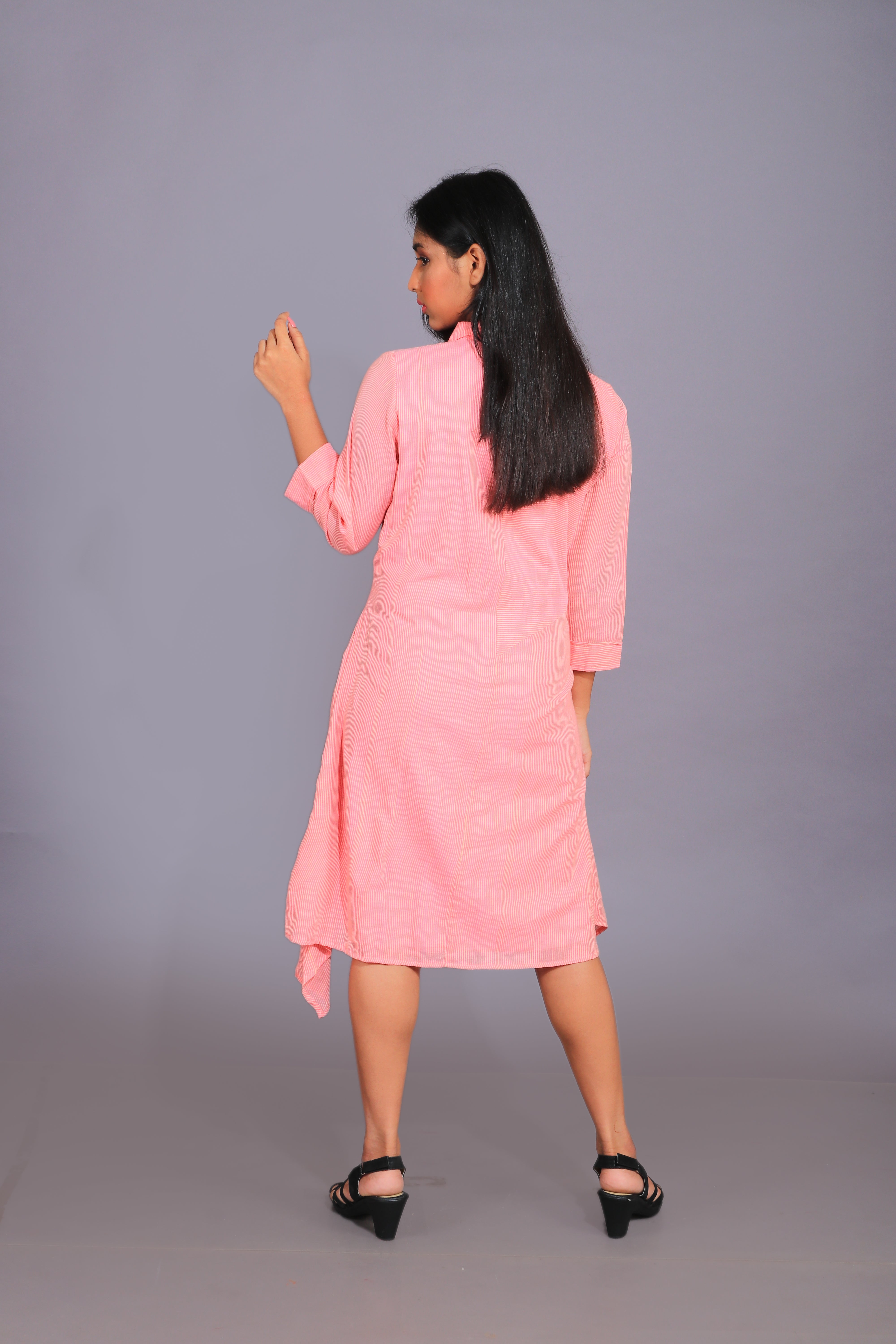 Shibori Assymetrical Kurta And Pant