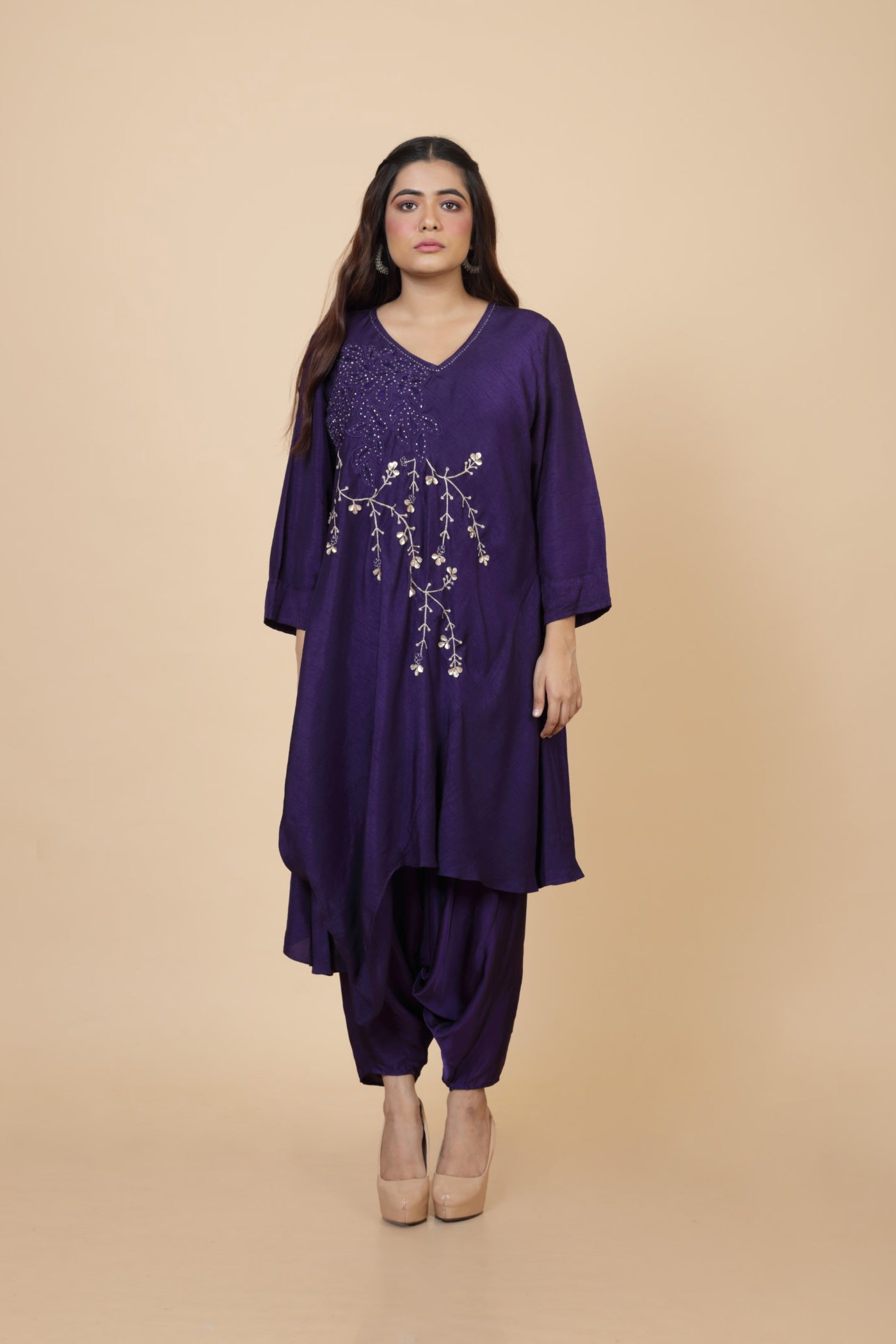 Drape Style Kurta And Dhoti Pant