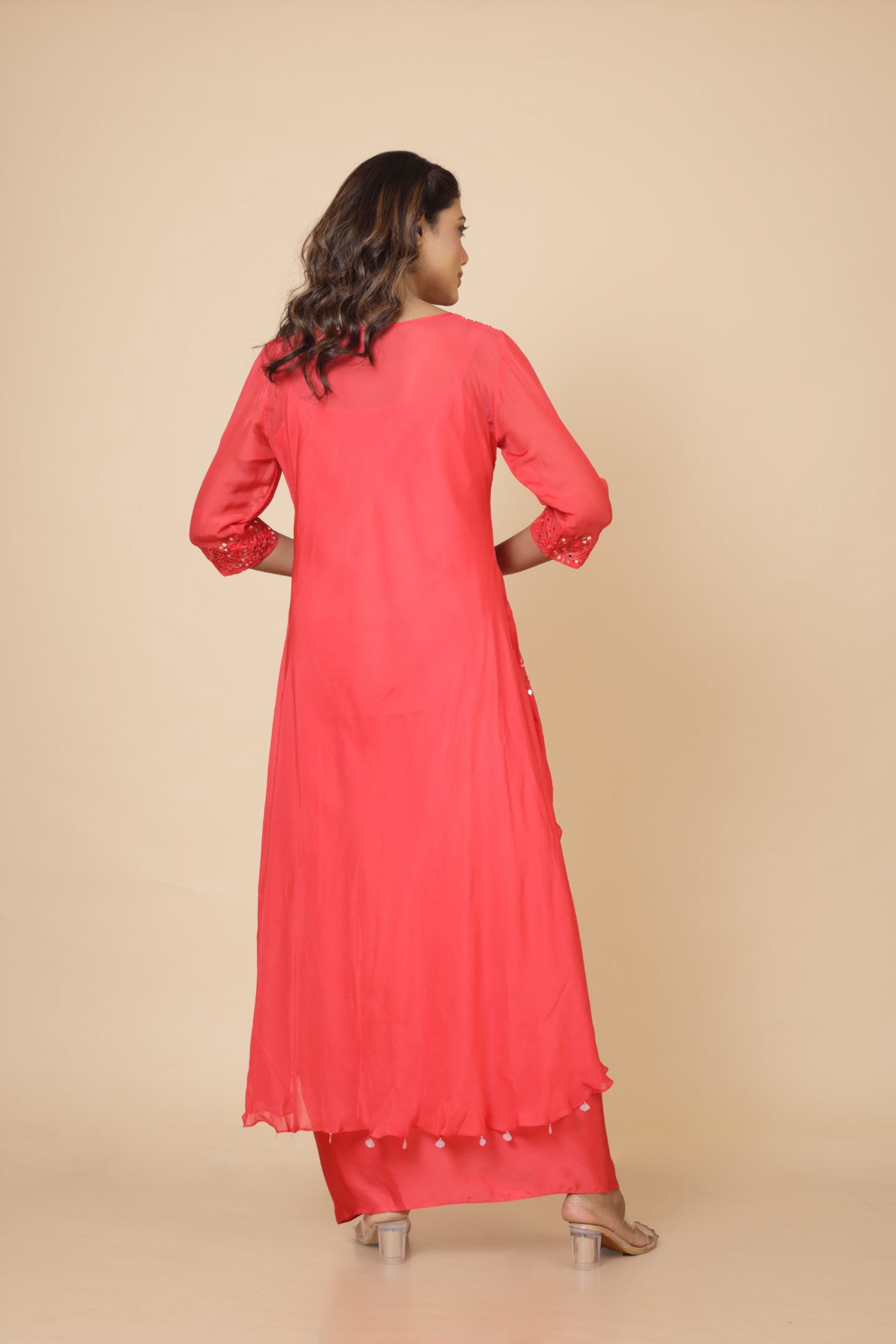 Embroidered Kurta And Drape Skirt