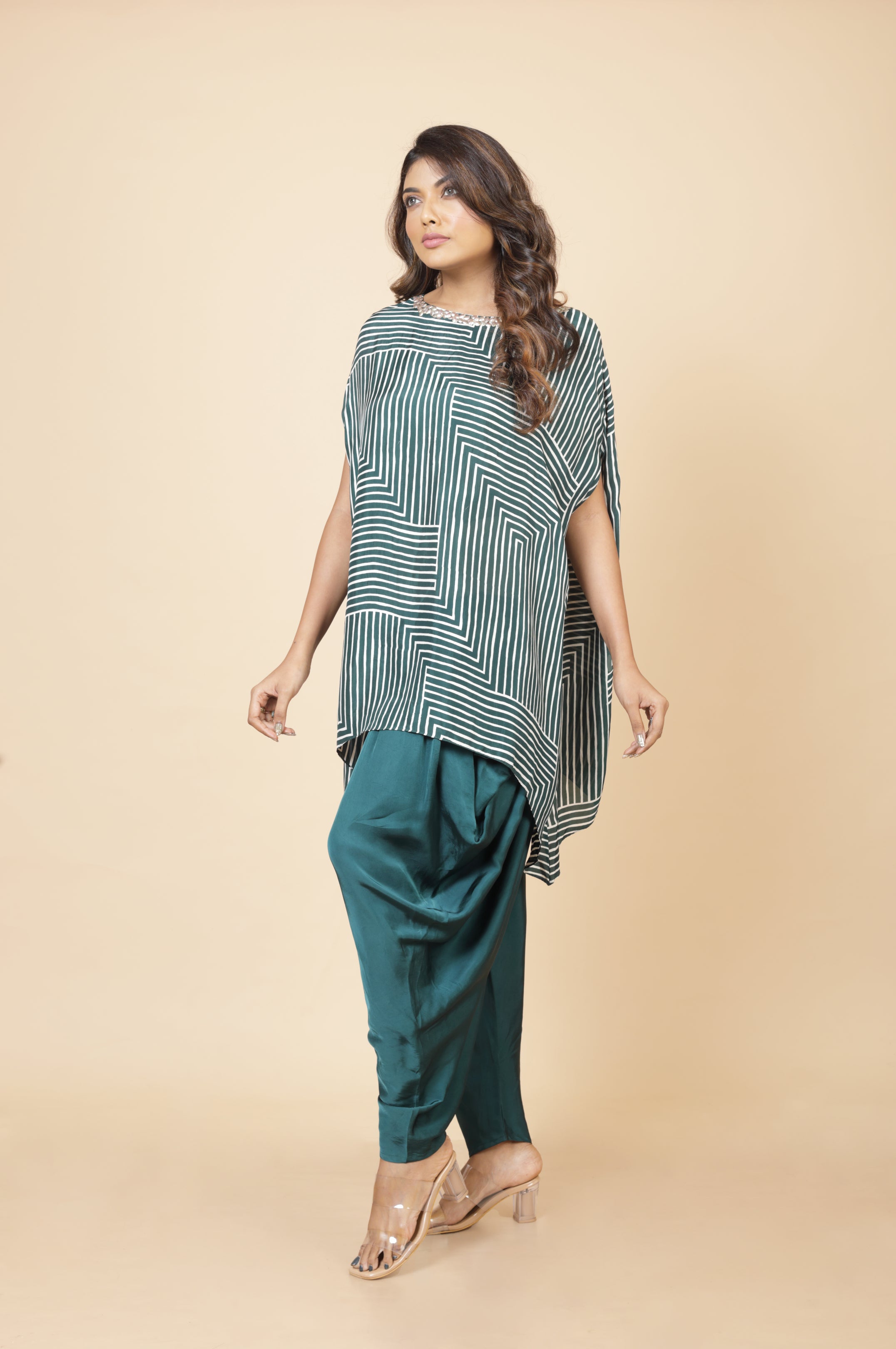 Printed Top And Dhoti Pant