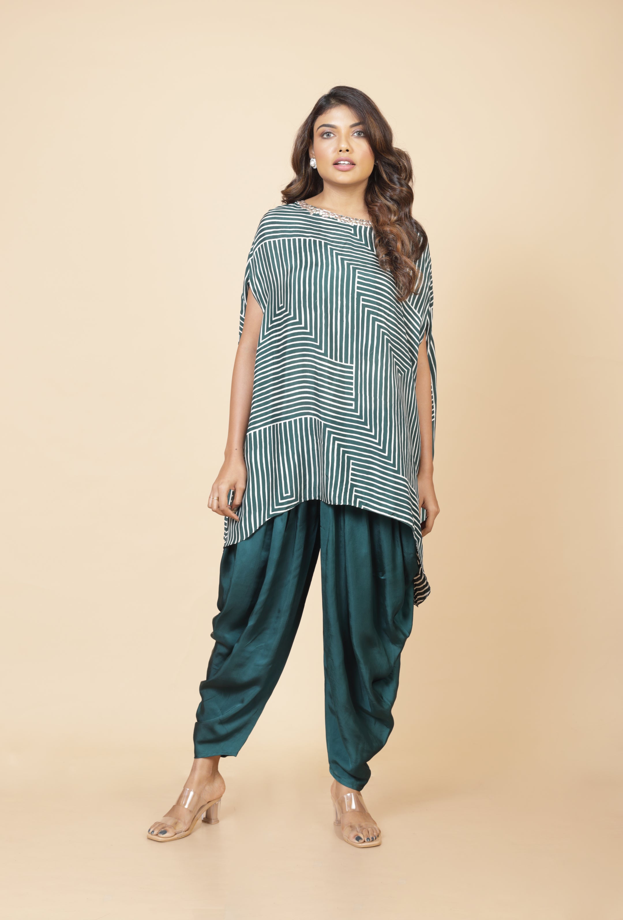 Printed Top And Dhoti Pant