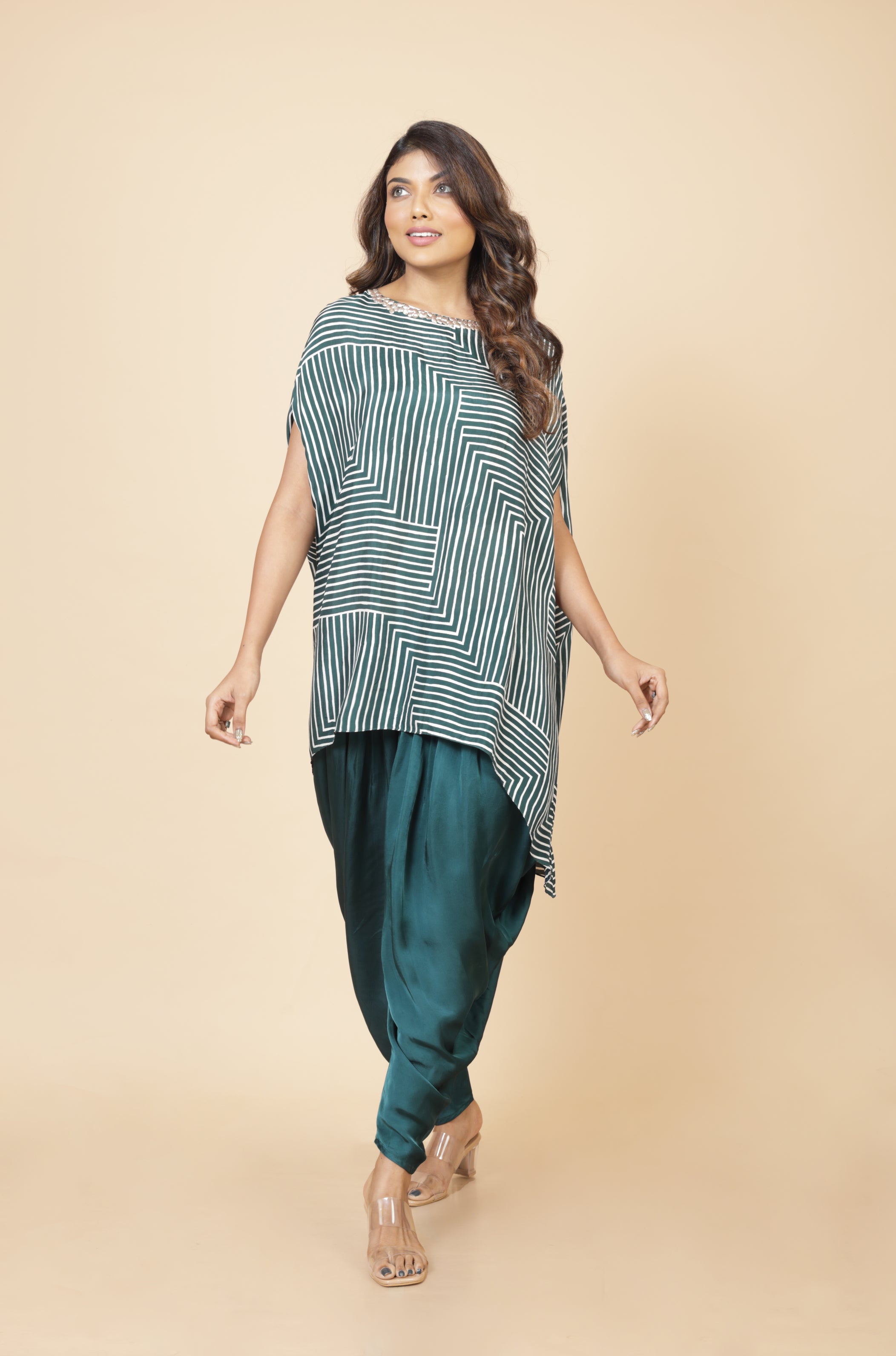 Printed Top And Dhoti Pant