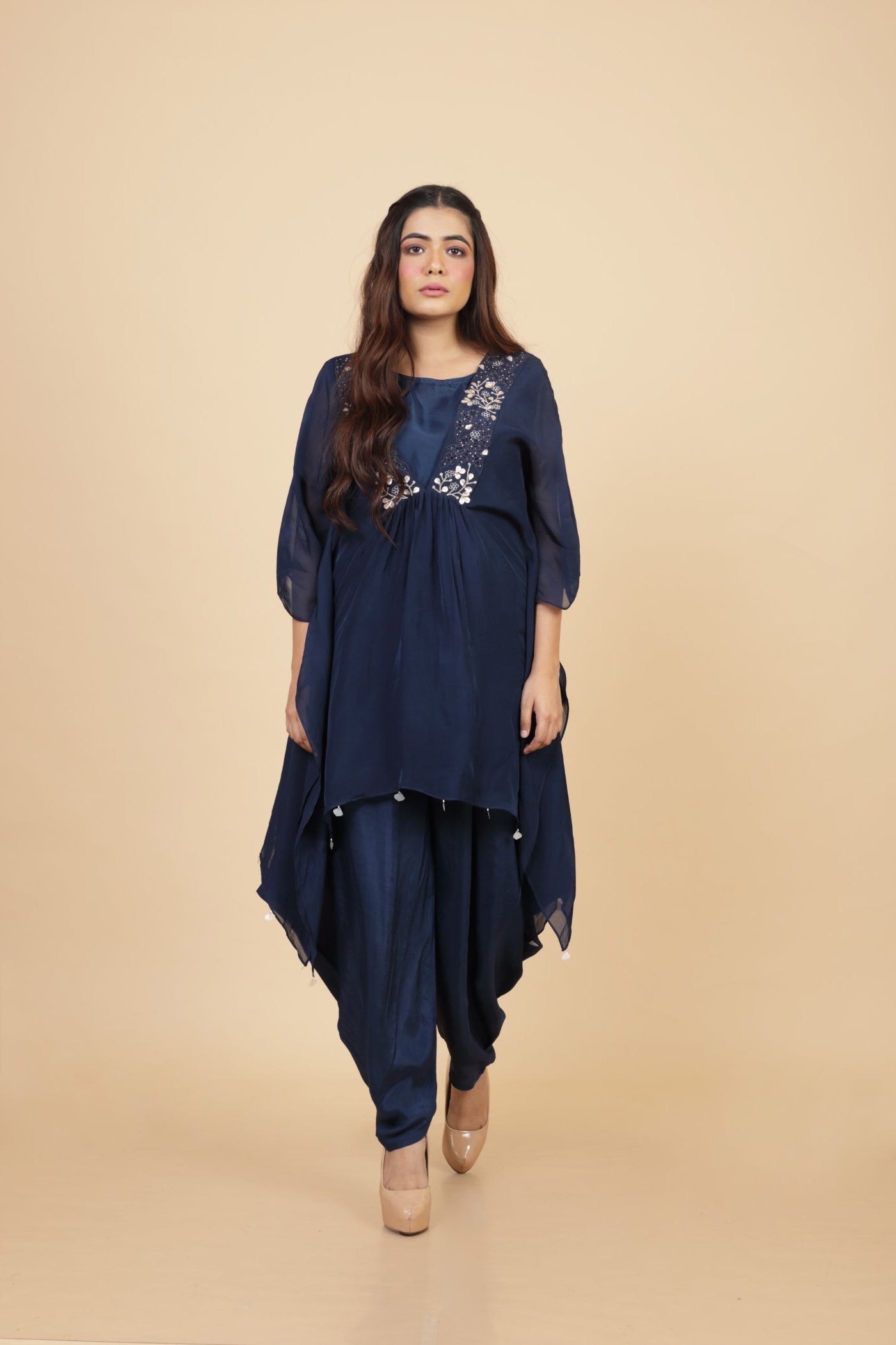 Cape Style Kurta With Dhoti Pant And Inner