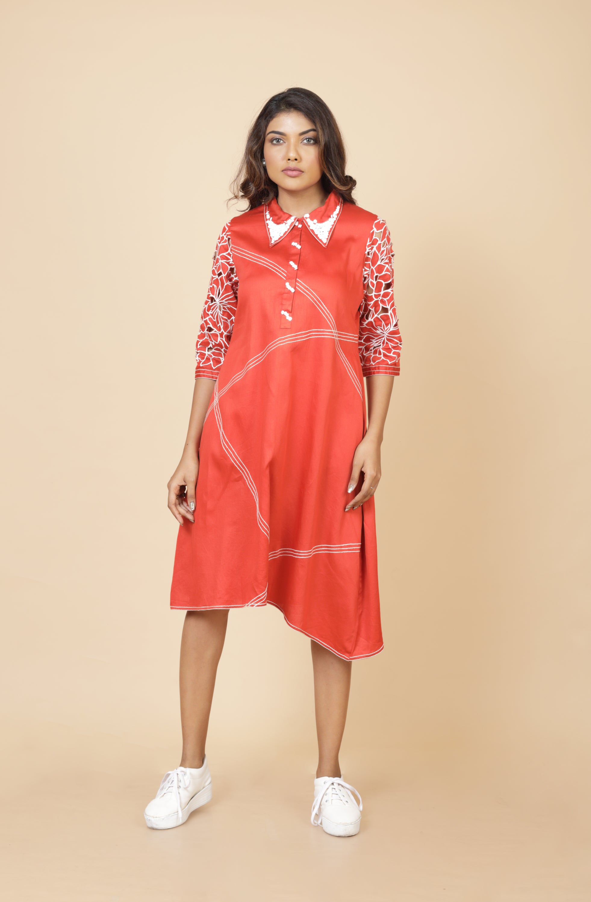 Cutwork Shift Dress