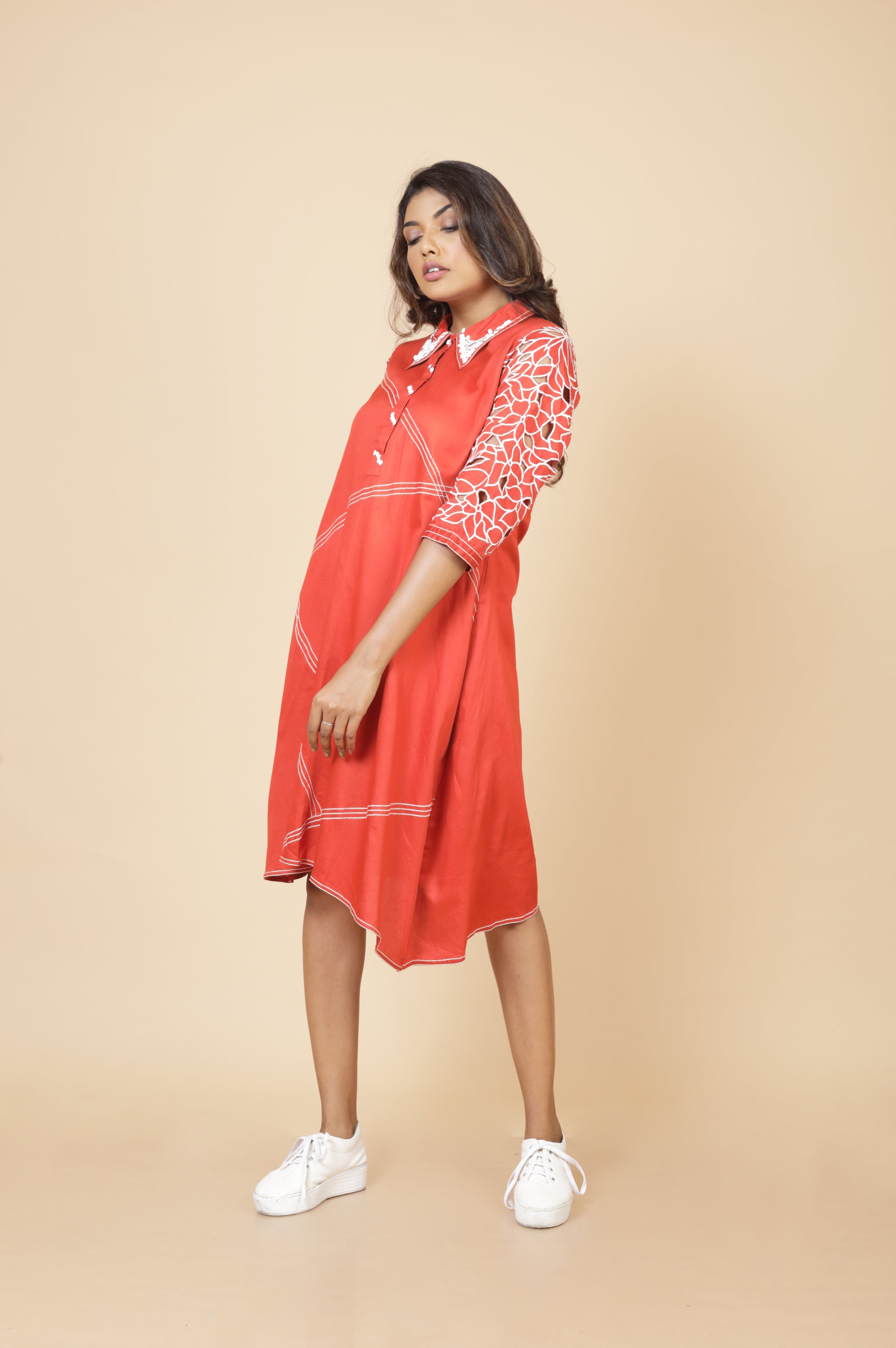 Cutwork Shift Dress