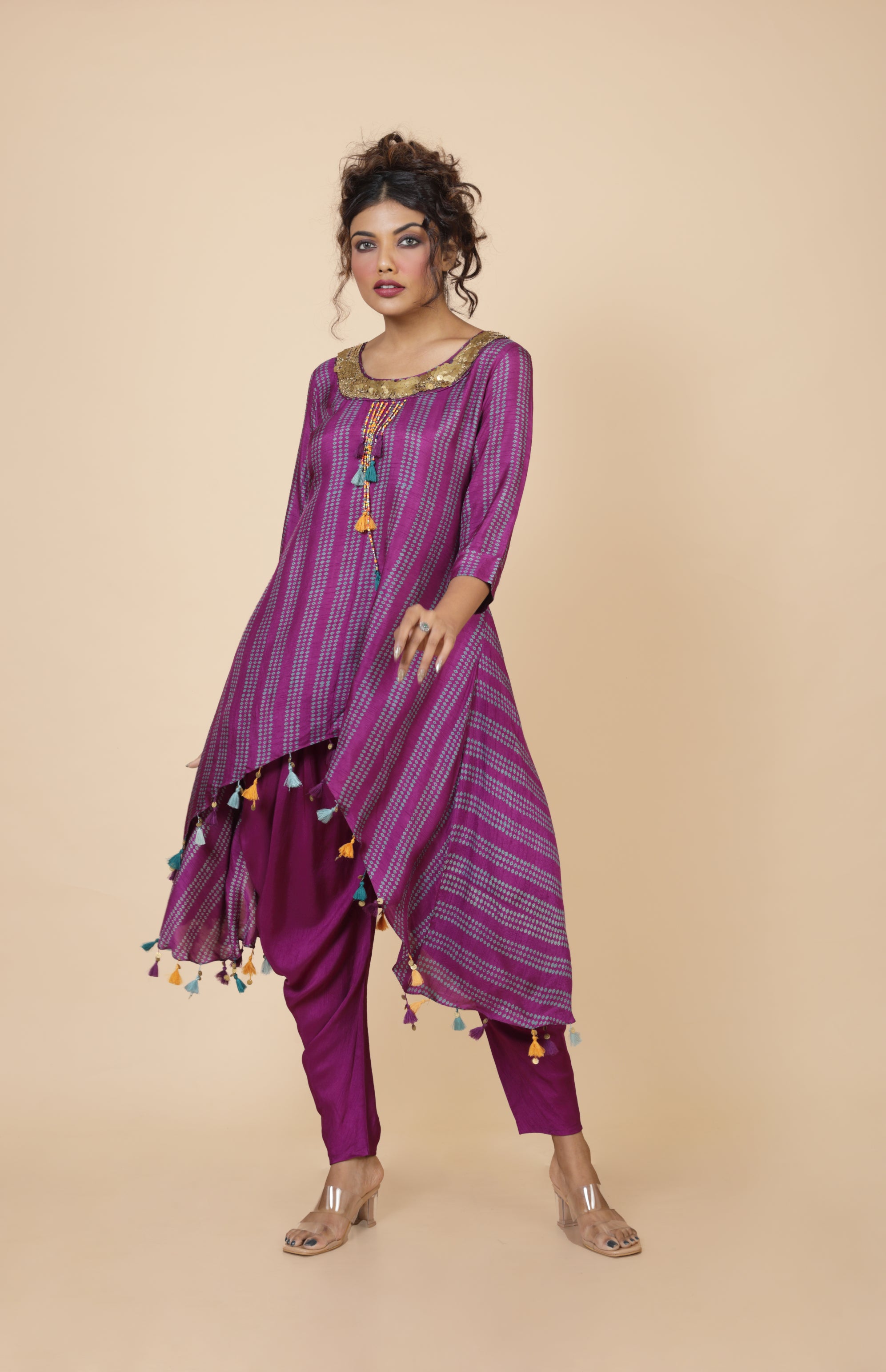 Embroidered Kurta With Tulip Pant