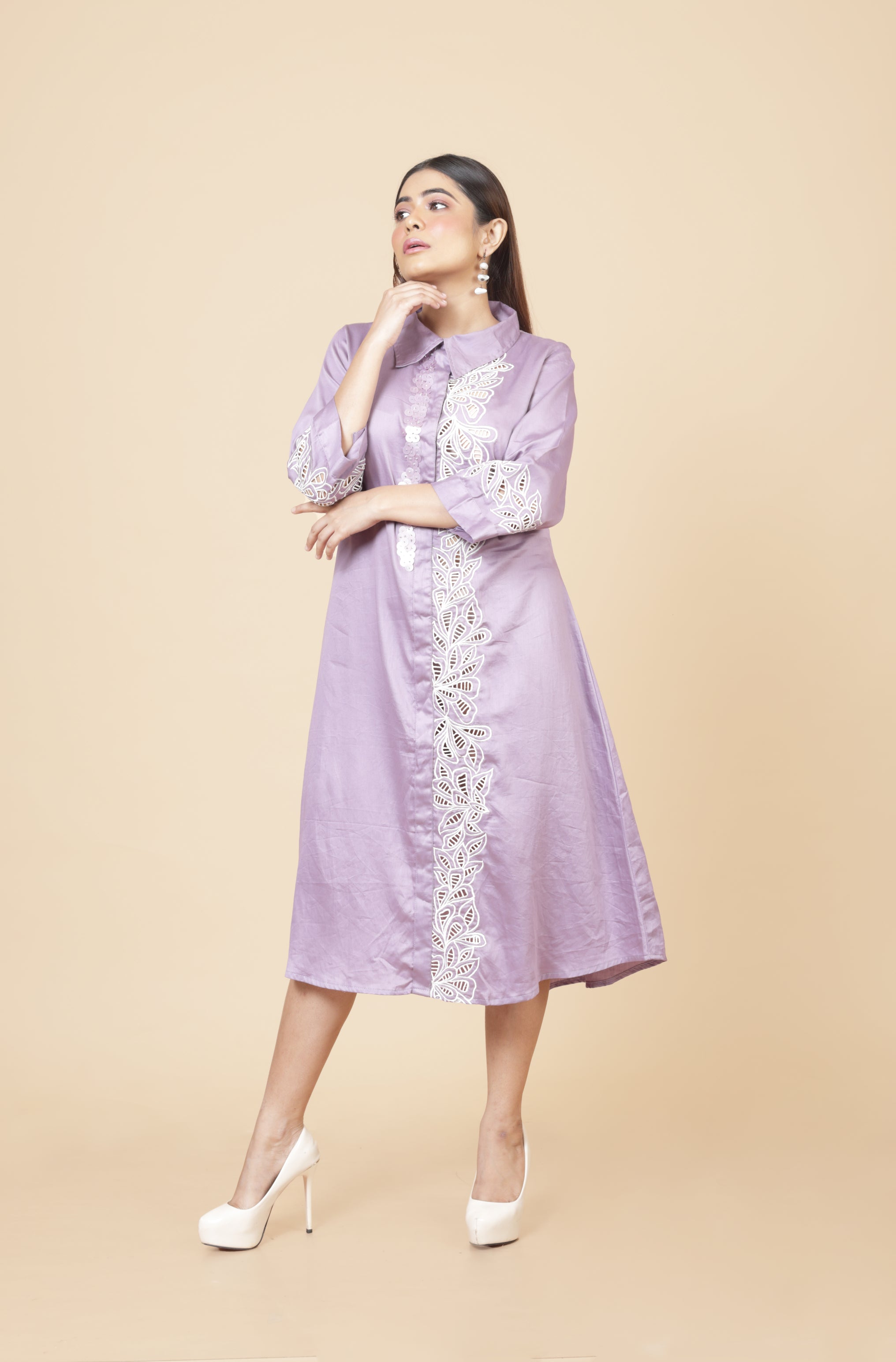 Cutwork Shift Dress