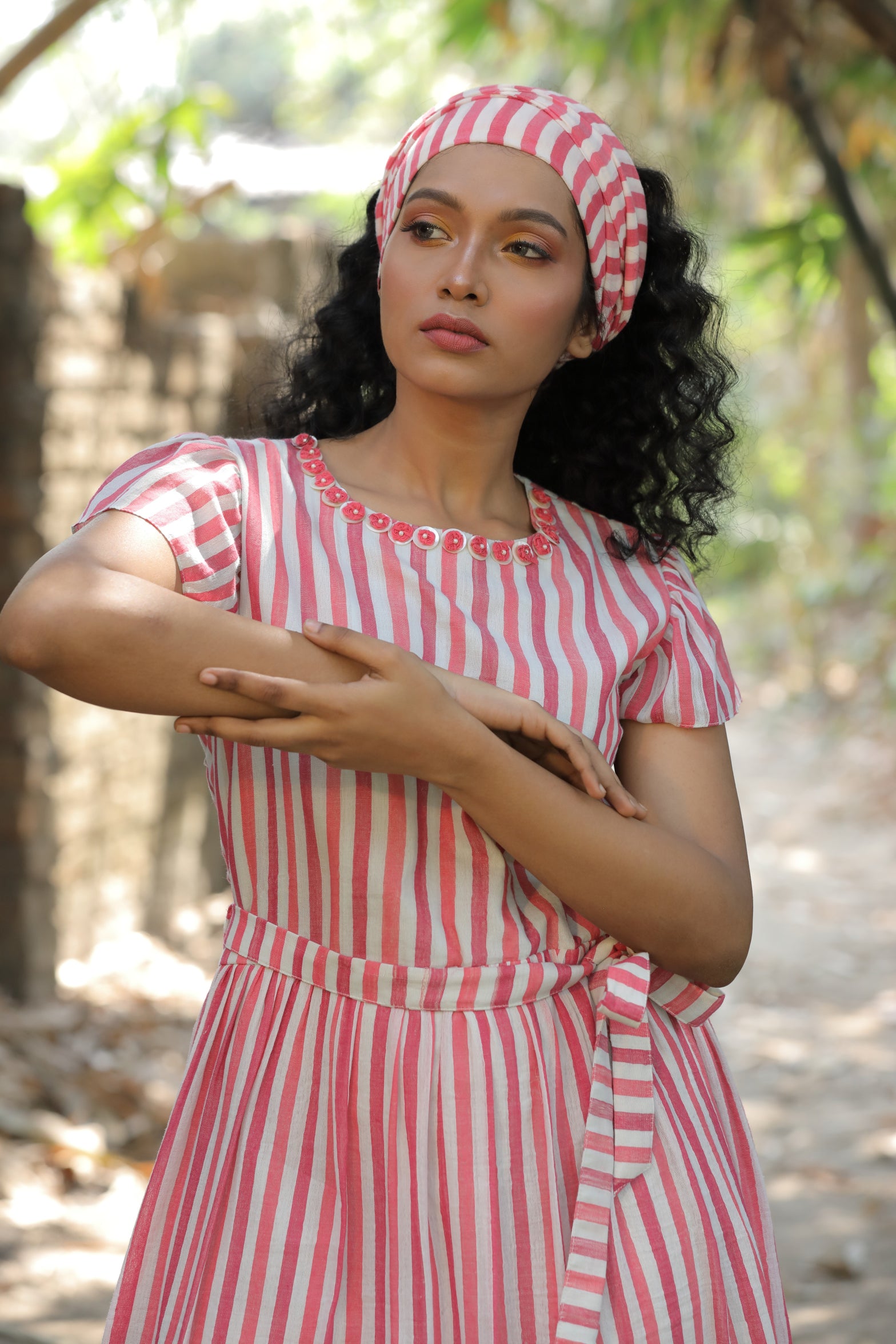 Handloom Dress With A Belt