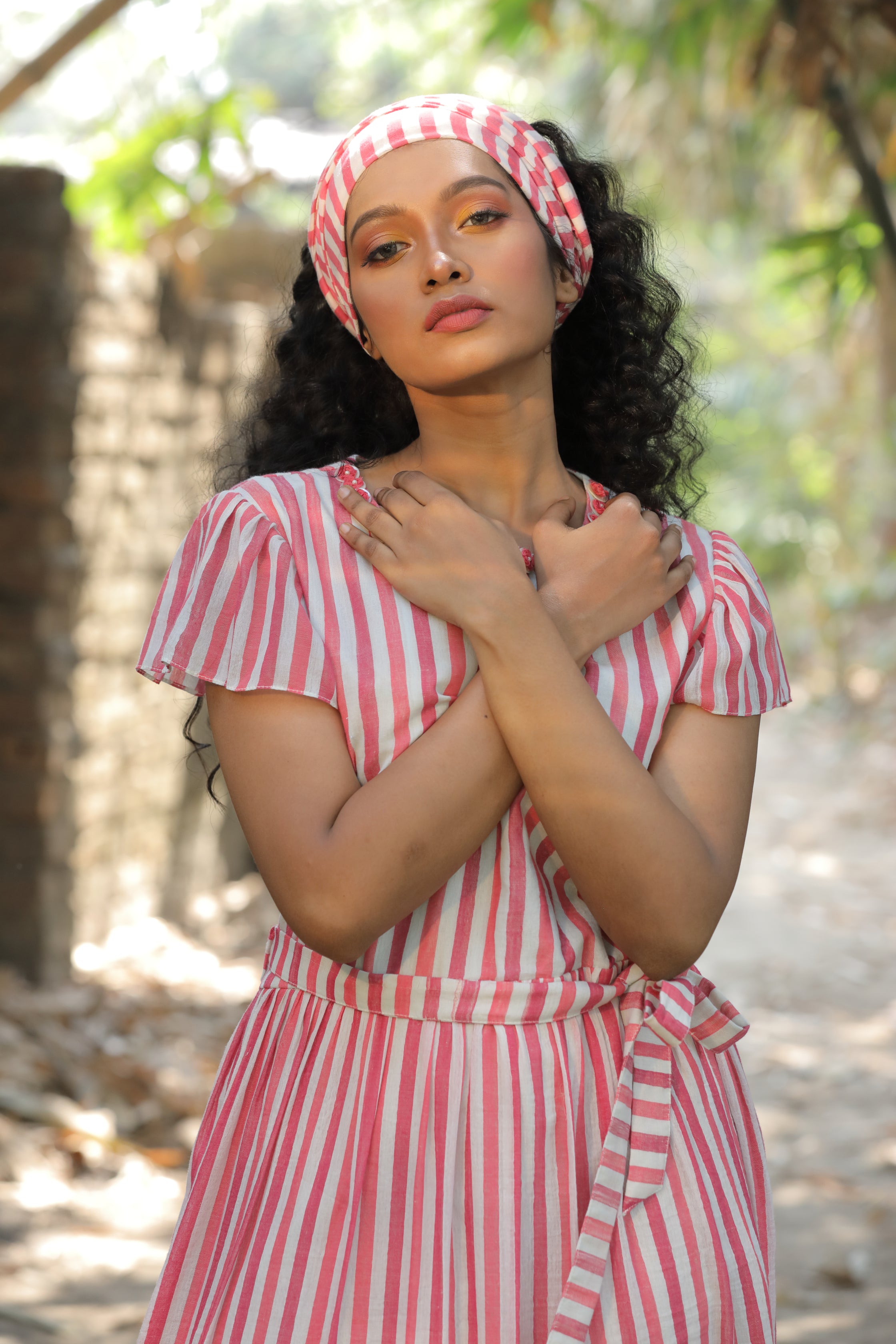 Handloom Dress With A Belt