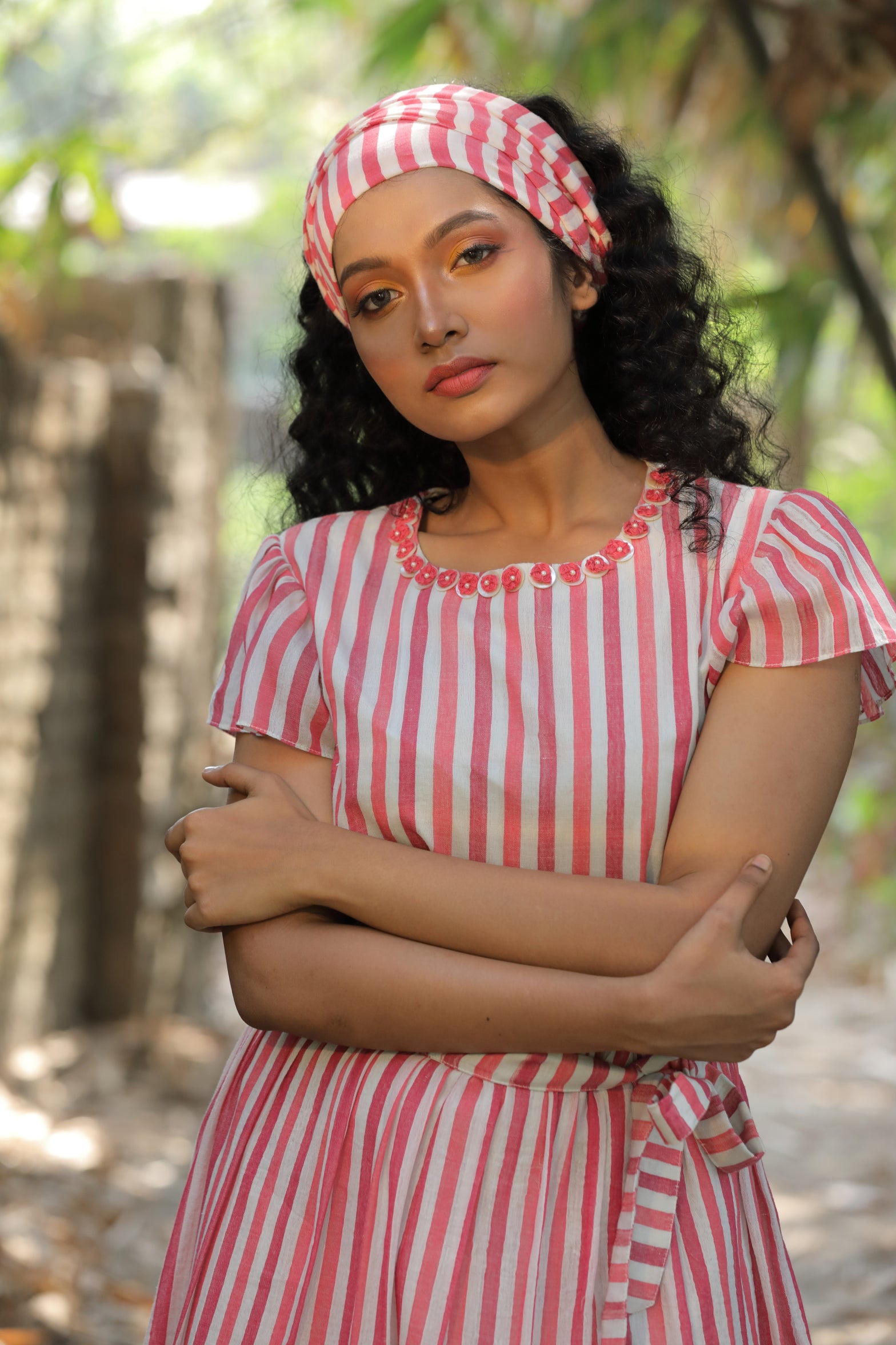 Handloom Dress With A Belt