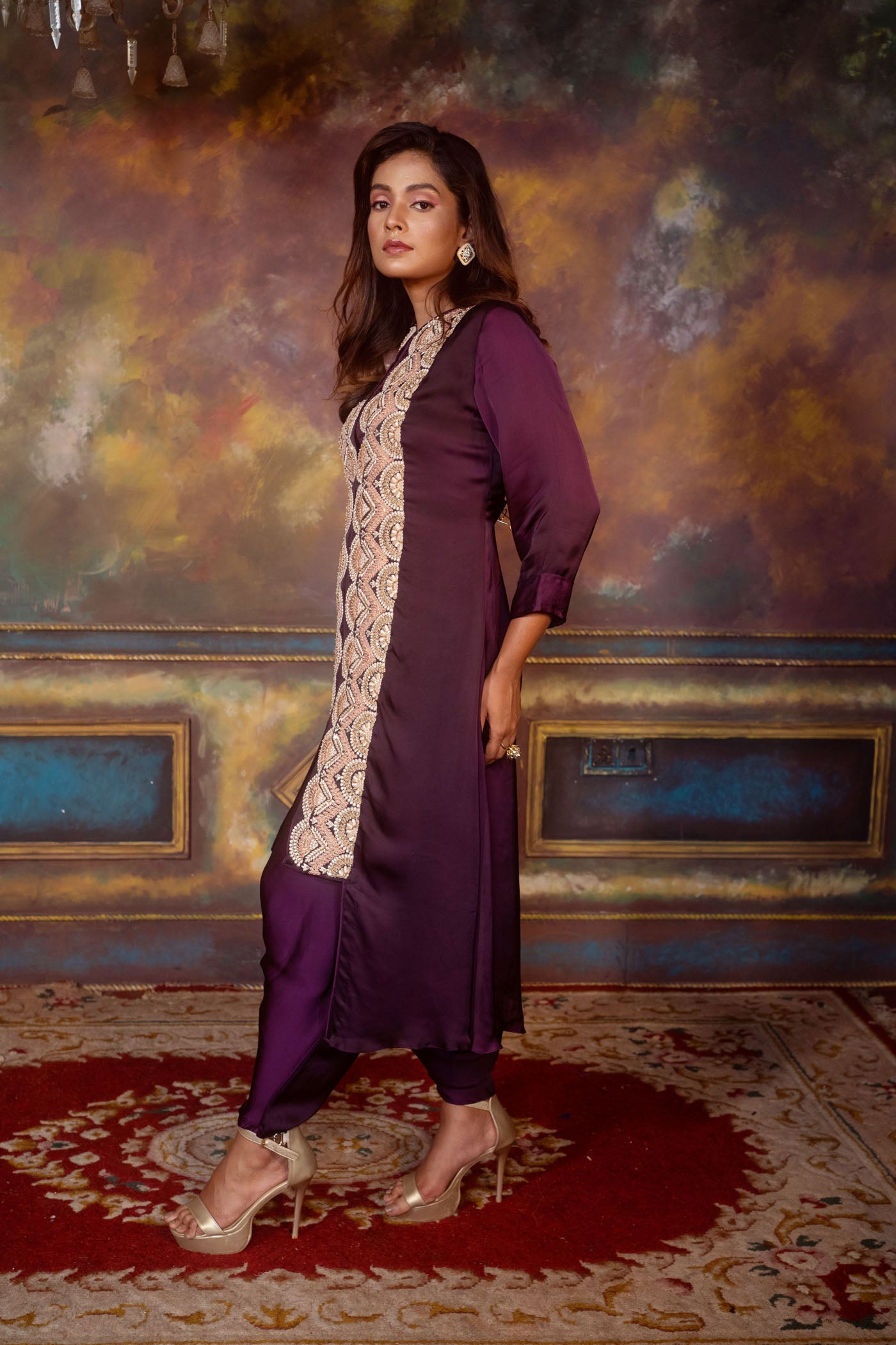 Jacket Style Kurta With Tulip Pant