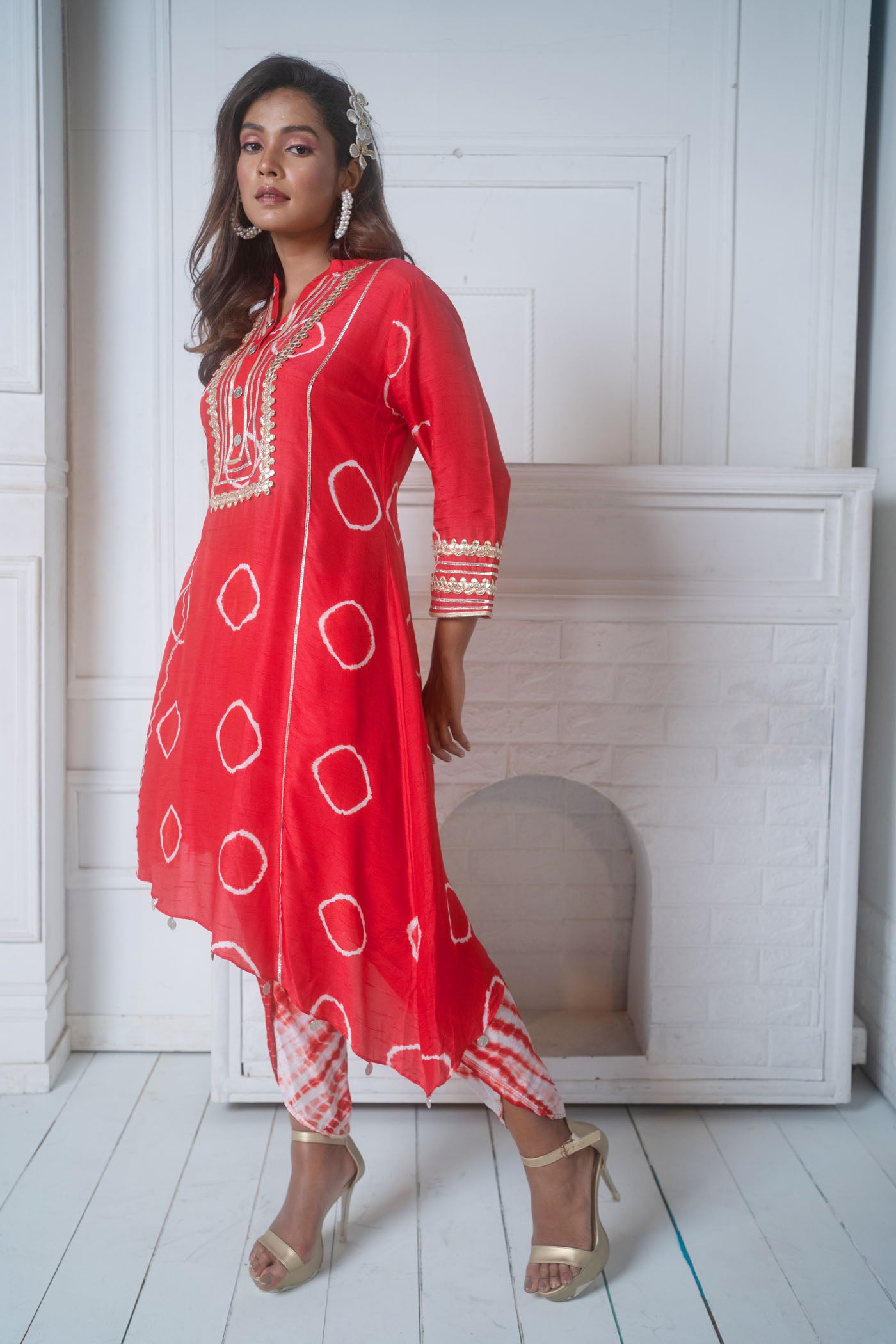 Shibori Kurta With Tulip Pant