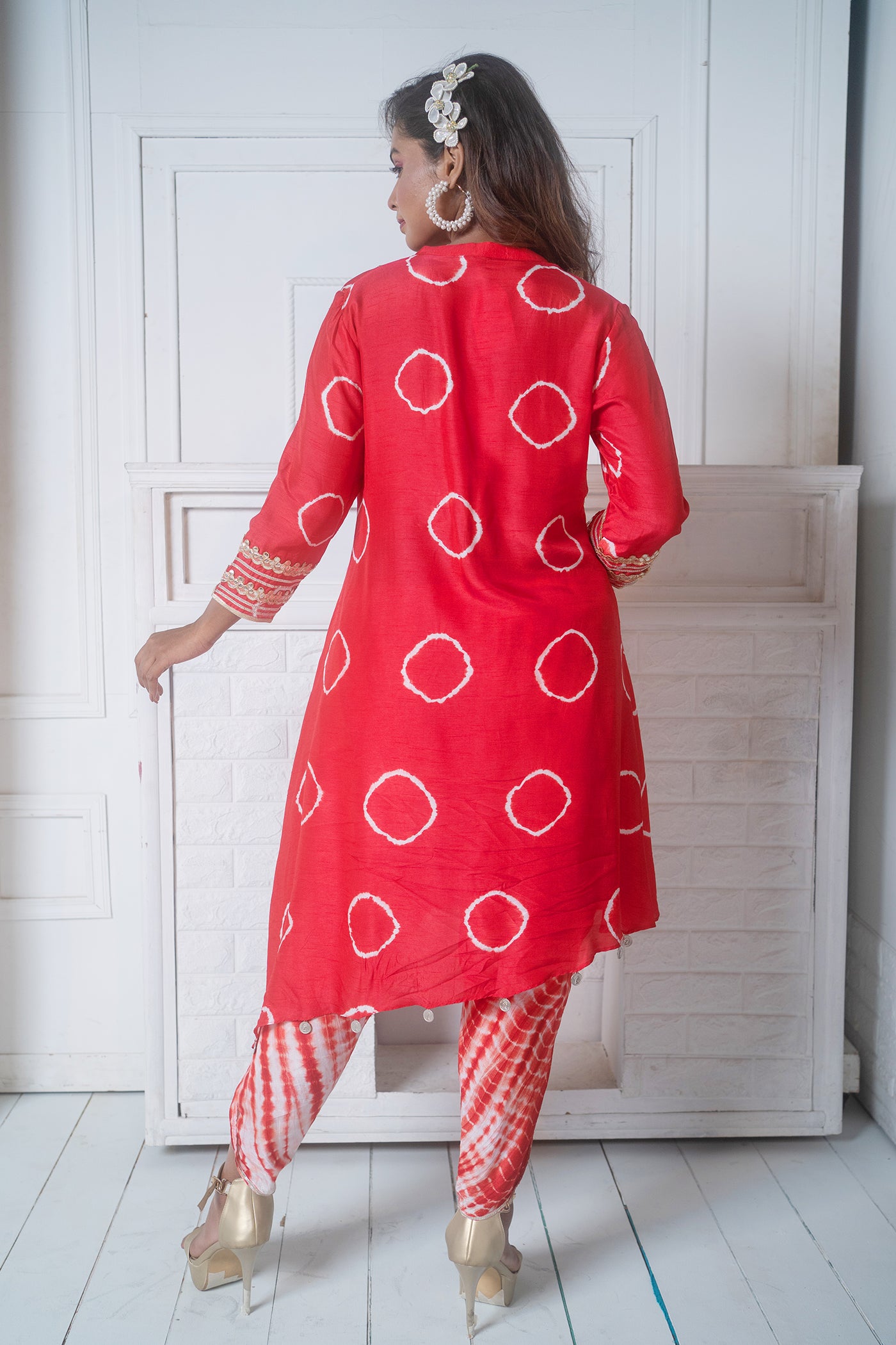 Shibori Kurta With Tulip Pant