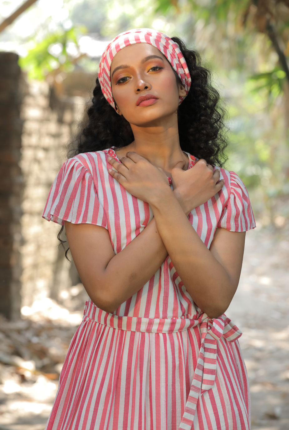 Handloom Dress With A Belt